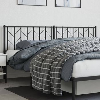 Cabecero Cama | Panel De Cabecera De Metal Negro 193 Cm Cfw161534