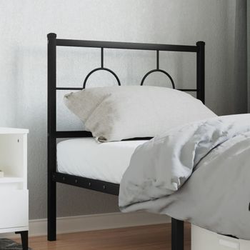 Cabecero Cama | Panel De Cabecera De Metal Negro 75 Cm Cfw586937