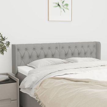 Cabecero Cama | Panel De Cabecera De Tela Gris Claro 147x16x78/88 Cm Cfw796422