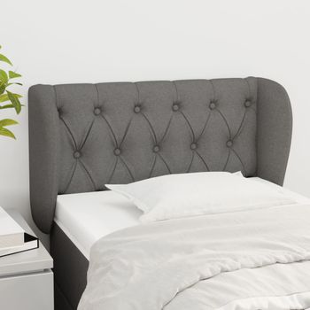 Cabecero Cama | Panel De Cabecera De Tela Gris Oscuro 83x23x78/88 Cm Cfw573233