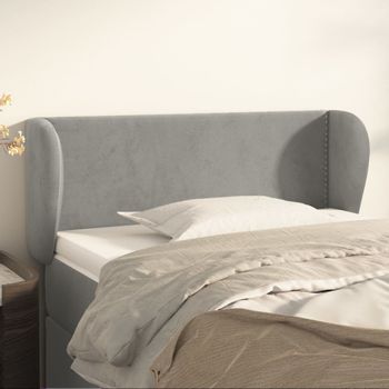 Cabecero Cama | Panel De Cabecera De Terciopelo Gris Claro 103x23x78/88 Cm Cfw978440