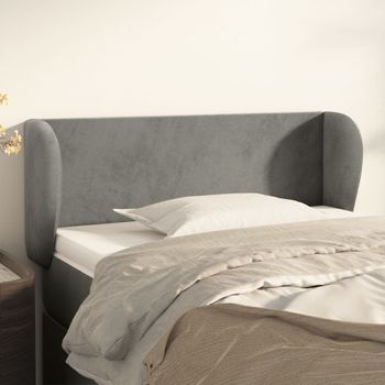 Cabecero Cama | Panel De Cabecera De Terciopelo Gris Claro 103x23x78/88 Cm Cfw416188