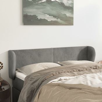 Cabecero Cama | Panel De Cabecera De Terciopelo Gris Claro 147x23x78/88 Cm Cfw783934