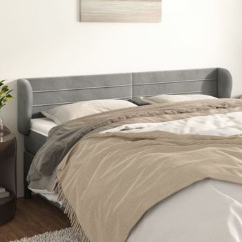 Cabecero Cama | Panel De Cabecera De Terciopelo Gris Claro 183x23x78/88 Cm Cfw863855