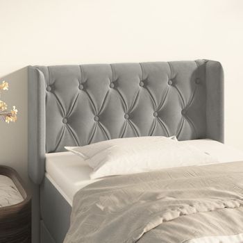 Cabecero Cama | Panel De Cabecera De Terciopelo Gris Claro 83x16x78/88 Cm Cfw263416