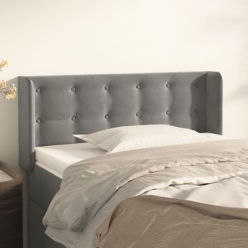 Cabecero Cama | Panel De Cabecera De Terciopelo Gris Claro 83x16x78/88 Cm Cfw464644