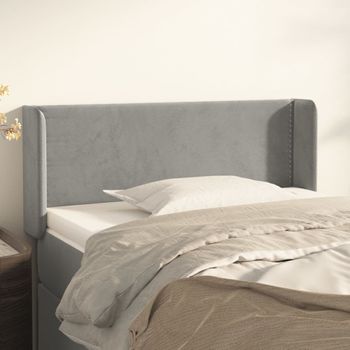 Cabecero Cama | Panel De Cabecera De Terciopelo Gris Claro 83x16x78/88 Cm Cfw556874