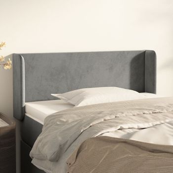 Cabecero Cama | Panel De Cabecera De Terciopelo Gris Claro 93x16x78/88 Cm Cfw155154