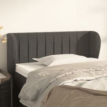 Cabecero Cama | Panel De Cabecera De Terciopelo Gris Oscuro 103x23x78/88 Cm Cfw145256