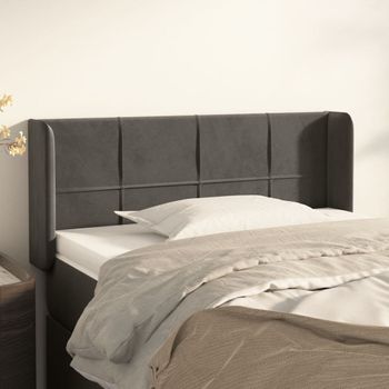 Cabecero Cama | Panel De Cabecera De Terciopelo Gris Oscuro 93x16x78/88 Cm Cfw841234