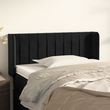 Cabecero Cama | Panel De Cabecera De Terciopelo Negro 103x16x78/88 Cm Cfw732538