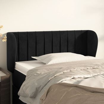 Cabecero Cama | Panel De Cabecera De Terciopelo Negro 83x23x78/88 Cm Cfw860664