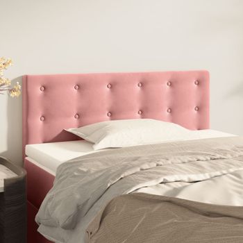 Cabecero Cama | Panel De Cabecera De Terciopelo Rosa 100x5x78/88 Cm Cfw888906