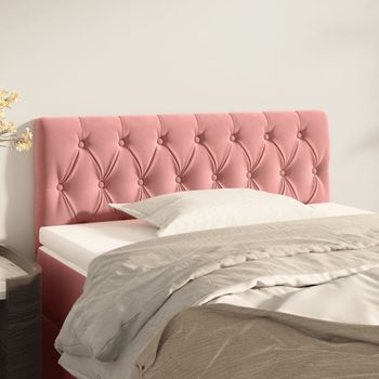 Cabecero Cama | Panel De Cabecera De Terciopelo Rosa 100x7x78/88 Cm Cfw168218