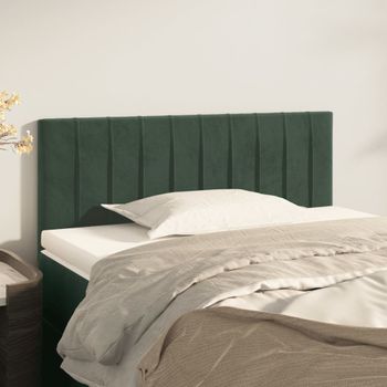 Cabecero Cama | Panel De Cabecera De Terciopelo Verde Oscuro 100x5x78/88 Cm Cfw964420