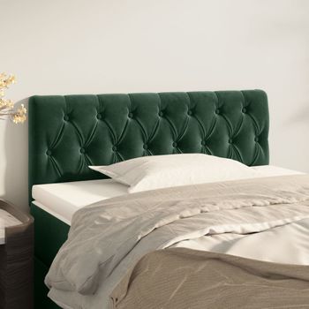 Cabecero Cama | Panel De Cabecera De Terciopelo Verde Oscuro 100x7x78/88 Cm Cfw715554