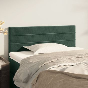 Cabecero Cama | Panel De Cabecera De Terciopelo Verde Oscuro 80x5x78/88 Cm Cfw414854