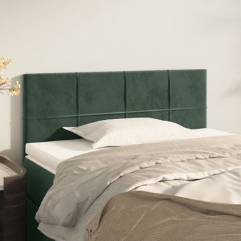 Cabecero Cama | Panel De Cabecera De Terciopelo Verde Oscuro 80x5x78/88 Cm Cfw425060