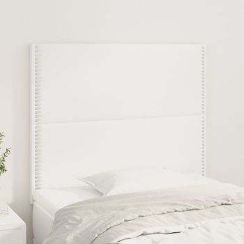 Pack 2 Uds Cabeceros Cama | Panel De Cabeceras De Cuero Sintético Blanco 100x5x78/88 Cm Cfw270925