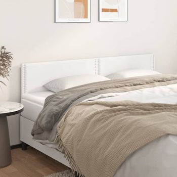 Pack 2 Uds Cabeceros Cama | Panel De Cabeceras De Cuero Sintético Blanco 80x5x78/88 Cm Cfw644349