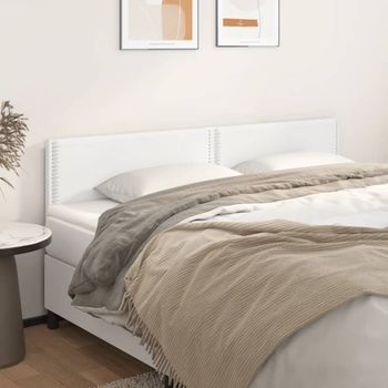 Pack 2 Uds Cabeceros Cama | Panel De Cabeceras De Cuero Sintético Blanco 90x5x78/88 Cm Cfw617821