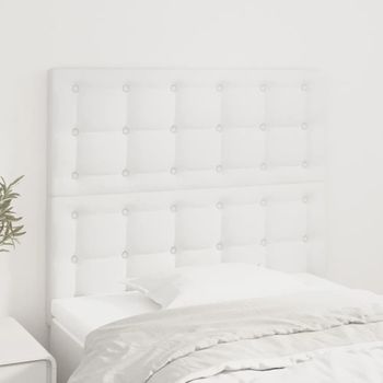 Pack 2 Uds Cabeceros Cama | Panel De Cabeceras De Cuero Sintético Blanco 90x5x78/88 Cm Cfw289298