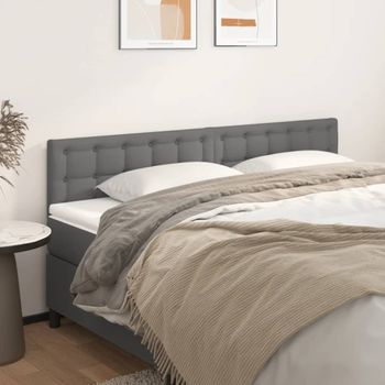 Pack 2 Uds Cabeceros Cama | Panel De Cabeceras De Cuero Sintético Gris 90x5x78/88cm Cfw558501