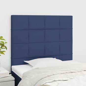 Pack 2 Uds Cabeceros Cama | Panel De Cabeceras De Tela Azul 80x5x78/88 Cm Cfw148548