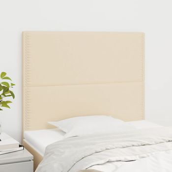 Pack 2 Uds Cabeceros Cama | Panel De Cabeceras De Tela Color Crema 100x5x78/88 Cm Cfw682912