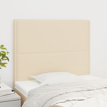 Pack 2 Uds Cabeceros Cama | Panel De Cabeceras De Tela Color Crema 80x5x78/88 Cm Cfw939540