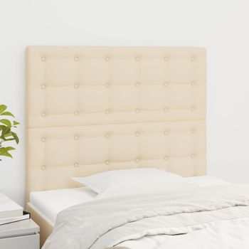 Pack 2 Uds Cabeceros Cama | Panel De Cabeceras De Tela Color Crema 90x5x78/88 Cm Cfw465800