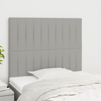 Pack 2 Uds Cabeceros Cama | Panel De Cabeceras De Tela Gris Claro 100x5x78/88 Cm Cfw731427