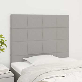 Pack 2 Uds Cabeceros Cama | Panel De Cabeceras De Tela Gris Claro 80x5x78/88 Cm Cfw237271