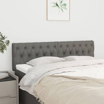 Pack 2 Uds Cabeceros Cama | Panel De Cabeceras De Tela Gris Oscuro 80x7x78/88 Cm Cfw832530