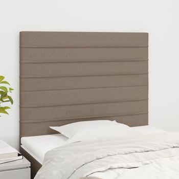 Pack 2 Uds Cabeceros Cama | Panel De Cabeceras De Tela Gris Taupe 100x5x78/88 Cm Cfw271013