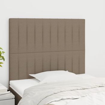 Pack 2 Uds Cabeceros Cama | Panel De Cabeceras De Tela Gris Taupe 100x5x78/88 Cm Cfw575598