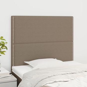 Pack 2 Uds Cabeceros Cama | Panel De Cabeceras De Tela Gris Taupe 100x5x78/88 Cm Cfw518226