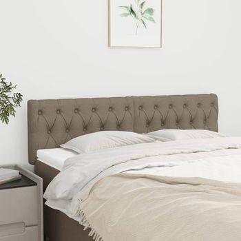 Pack 2 Uds Cabeceros Cama | Panel De Cabeceras De Tela Gris Taupe 80x7x78/88 Cm Cfw760993