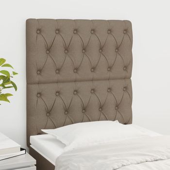 Pack 2 Uds Cabeceros Cama | Panel De Cabeceras De Tela Gris Taupe 80x7x78/88 Cm Cfw951917