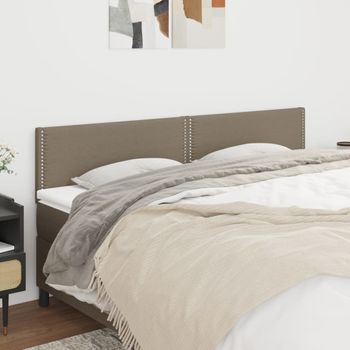 Pack 2 Uds Cabeceros Cama | Panel De Cabeceras De Tela Gris Taupe 90x5x78/88 Cm Cfw293000