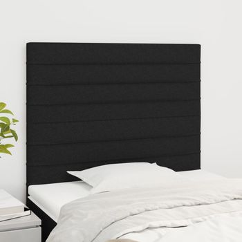 Pack 2 Uds Cabeceros Cama | Panel De Cabeceras De Tela Negro 100x5x78/88 Cm Cfw786841