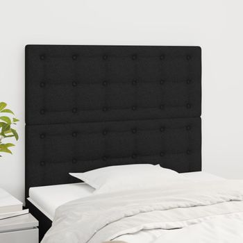 Pack 2 Uds Cabeceros Cama | Panel De Cabeceras De Tela Negro 100x5x78/88 Cm Cfw802969