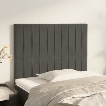 Pack 2 Uds Cabeceros Cama | Panel De Cabeceras De Terciopelo Gris Oscuro 100x5x78/88 Cm Cfw598720