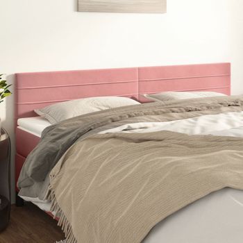 Pack 2 Uds Cabeceros Cama | Panel De Cabeceras De Terciopelo Rosa 80x5x78/88 Cm Cfw349191