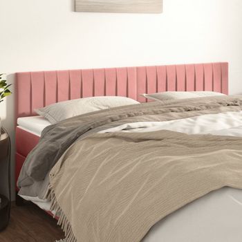 Pack 2 Uds Cabeceros Cama | Panel De Cabeceras De Terciopelo Rosa 90x5x78/88 Cm Cfw752571