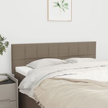 Pack 2 Uds Cabeceros Cama | Panel De Cabeceras Tela Gris Taupe 72x5x78/88 Cm Cfw539789