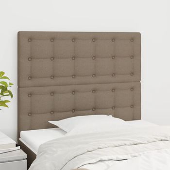 Pack 2 Uds Cabeceros Cama | Panel De Cabeceras Tela Gris Taupe 80x5x78/88 Cm Cfw974334