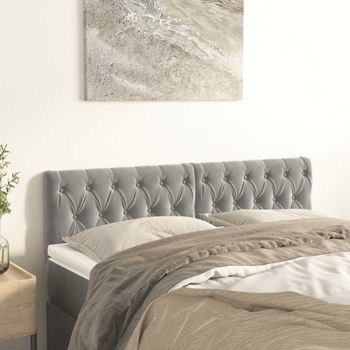 Pack 2 Uds Cabeceros Cama | Panel De Cabeceras Terciopelo Gris Claro 72x7x78/88 Cm Cfw218014