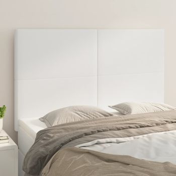 Pack 4 Uds Cabeceros Cama | Panel De Cabeceras Cuero Sintético Blanco 72x5x78/88 Cm Cfw633707