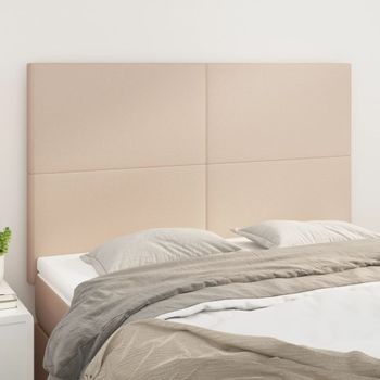 Pack 4 Uds Cabeceros Cama | Panel De Cabeceras Cuero Sintético Capuchino 72x5x78/88 Cm Cfw245379